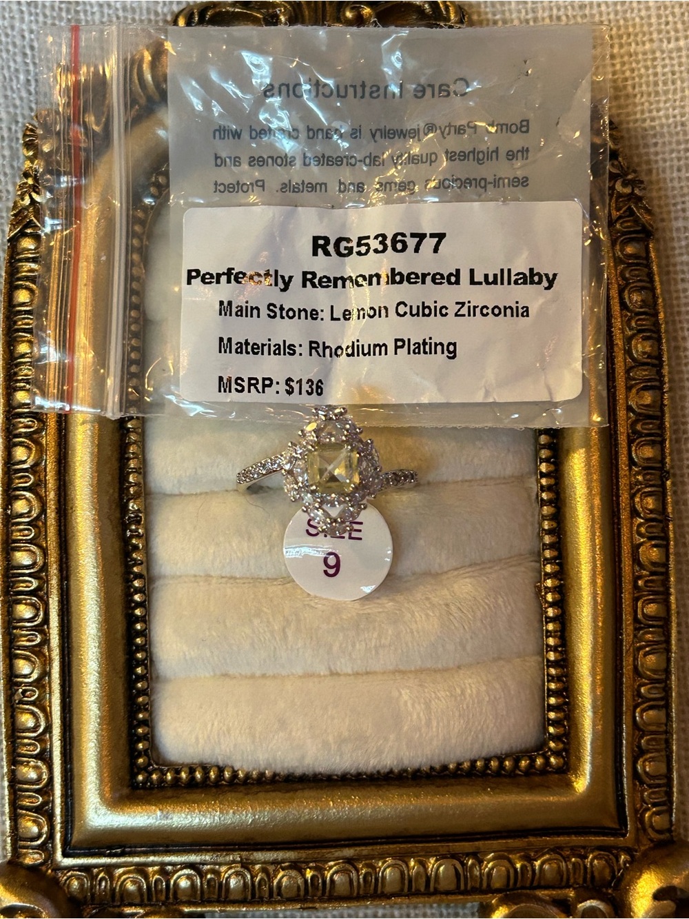 Bomb Party | Rhodium | Lemon CZ | Ring Size 9